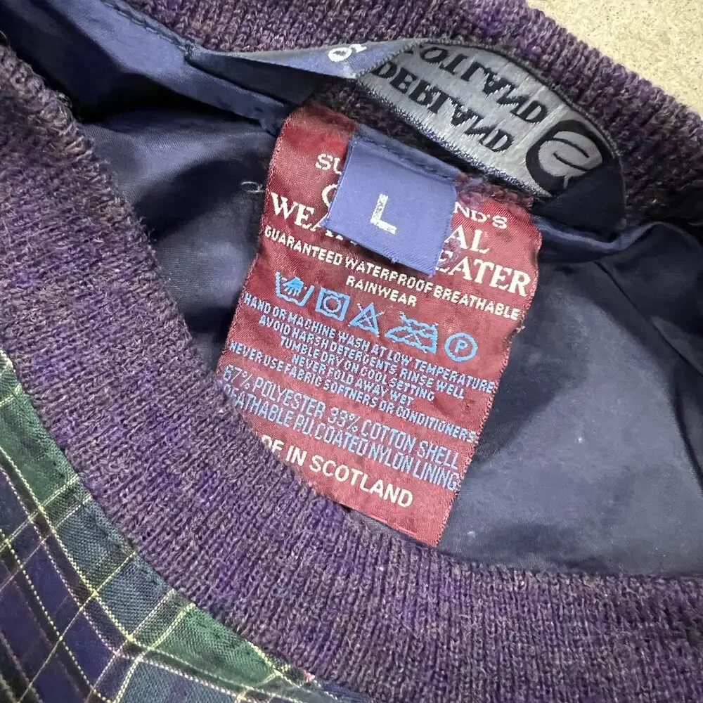 Vintage Sunderland Scotland Weatherbeater Golf Plaid Windbreaker Jacket L